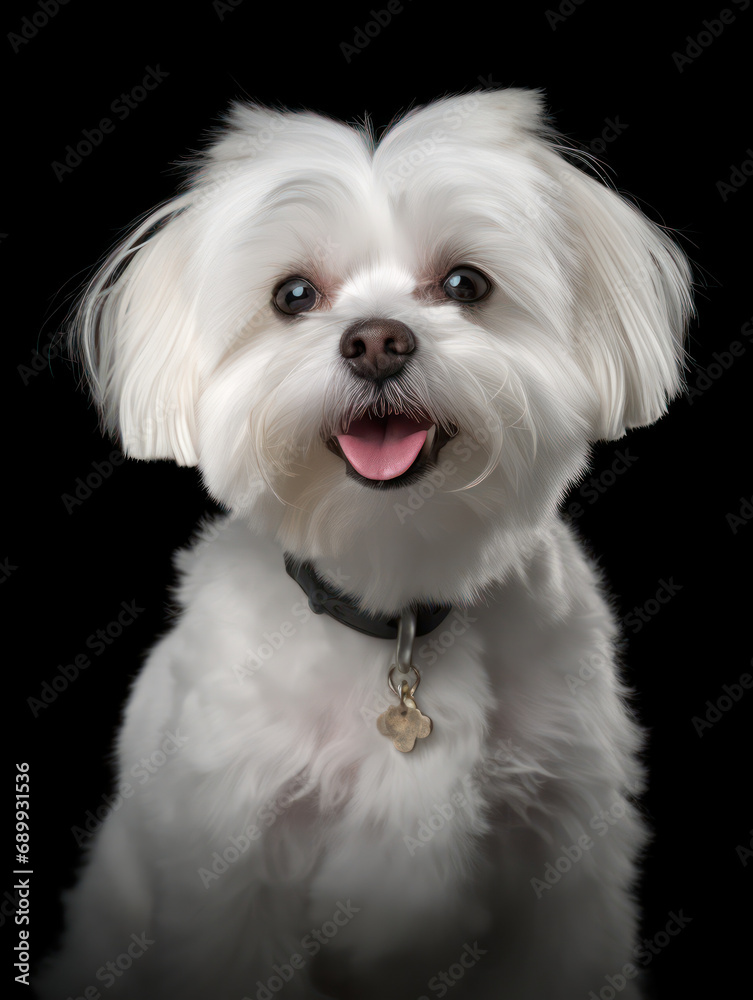 Maltese Dog Studio Shot, Isolated on Clear Background, Generative AI