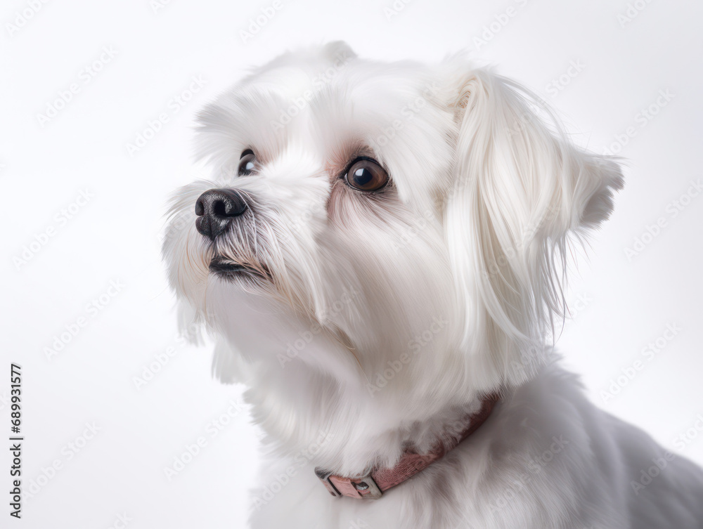 Maltese Dog Studio Shot, Isolated on Clear Background, Generative AI Maltese Dog Studio Shot, Isolated on Clear Background, Generative AI