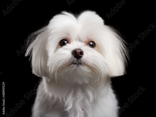 Maltese Dog Studio Shot, Isolated on Clear Background, Generative AI