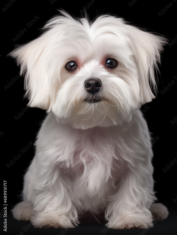 Maltese Dog Studio Shot, Isolated on Clear Background, Generative AI Maltese Dog Studio Shot, Isolated on Clear Background, Generative AI