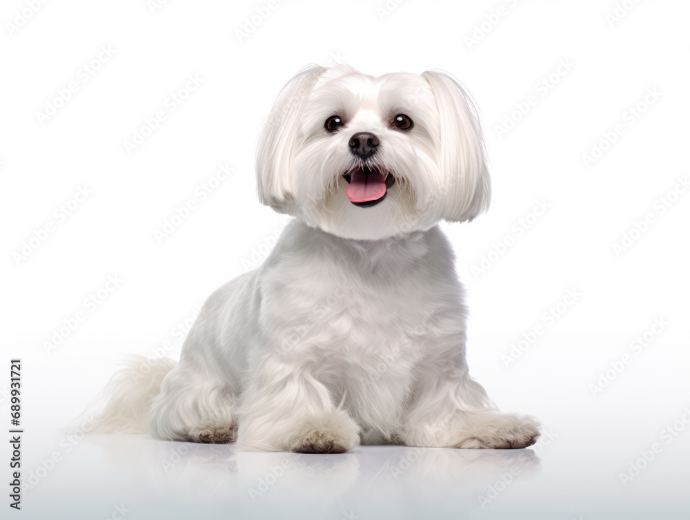 Maltese Dog Studio Shot, Isolated on Clear Background, Generative AI Maltese Dog Studio Shot, Isolated on Clear Background, Generative AI