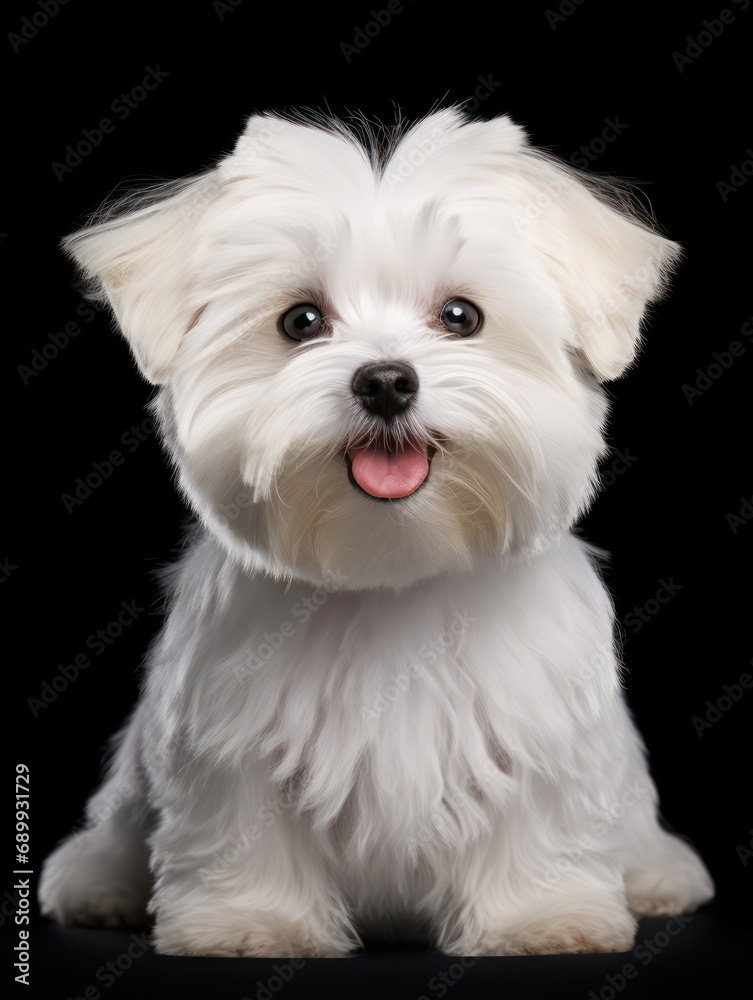 Maltese Dog Studio Shot, Isolated on Clear Background, Generative AI