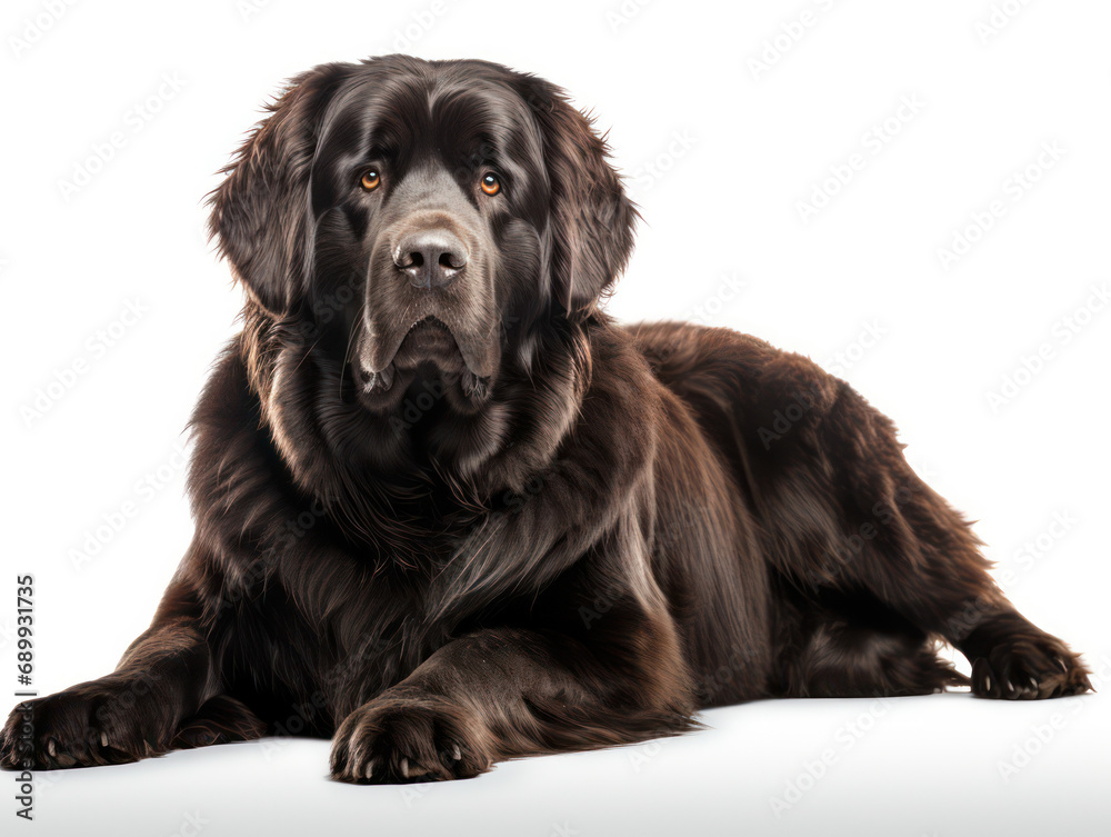 Newfoundland Dog Studio Shot, Isolated on Clear Background, Generative AI Newfoundland Dog Studio Shot, Isolated on Clear Background, Generative AI