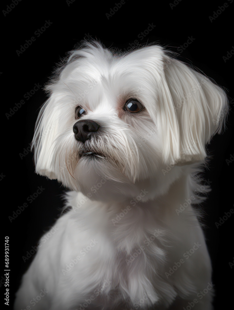 Maltese Dog Studio Shot, Isolated on Clear Background, Generative AI Maltese Dog Studio Shot, Isolated on Clear Background, Generative AI