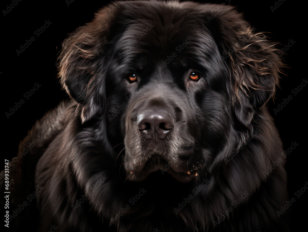 Newfoundland Dog Studio Shot, Isolated on Clear Background, Generative AI Newfoundland Dog Studio Shot, Isolated on Clear Background, Generative AI