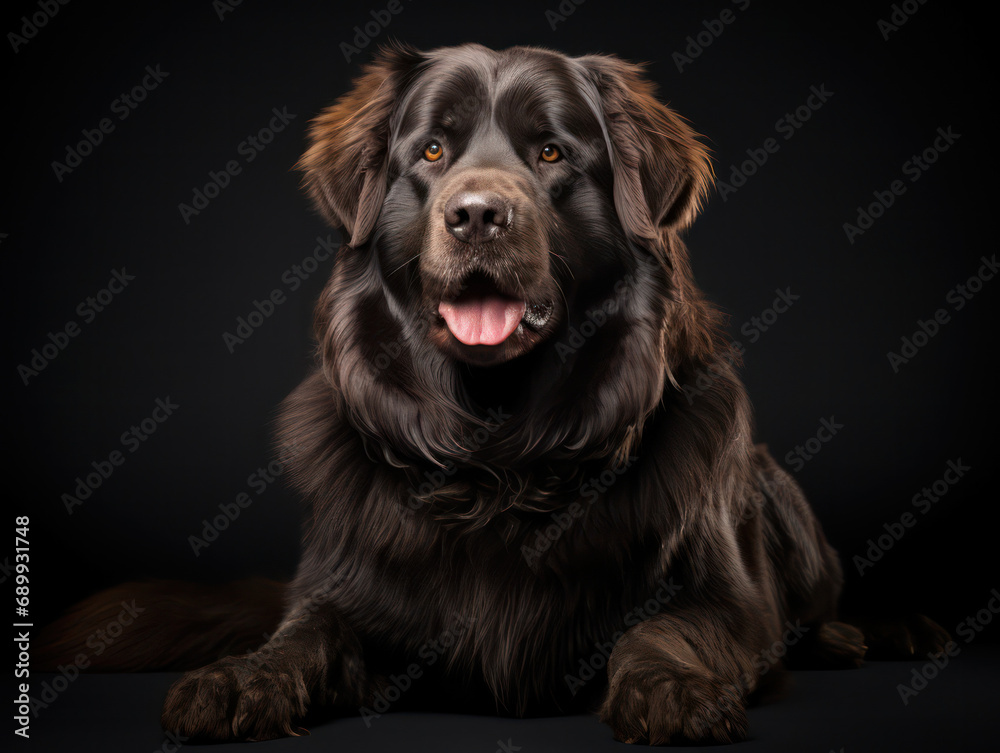 Newfoundland Dog Studio Shot, Isolated on Clear Background, Generative AI Newfoundland Dog Studio Shot, Isolated on Clear Background, Generative AI