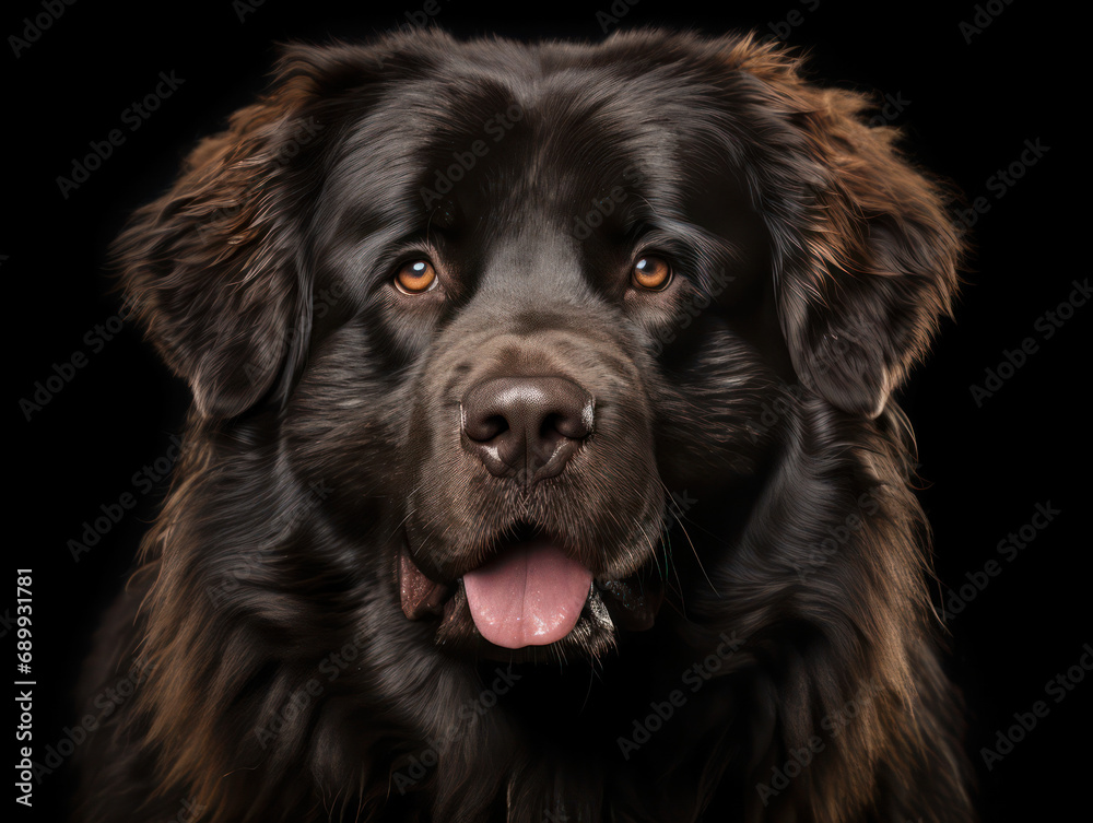 Newfoundland Dog Studio Shot, Isolated on Clear Background, Generative AI Newfoundland Dog Studio Shot, Isolated on Clear Background, Generative AI