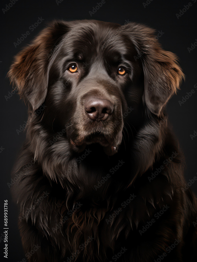 Newfoundland Dog Studio Shot, Isolated on Clear Background, Generative AI Newfoundland Dog Studio Shot, Isolated on Clear Background, Generative AI