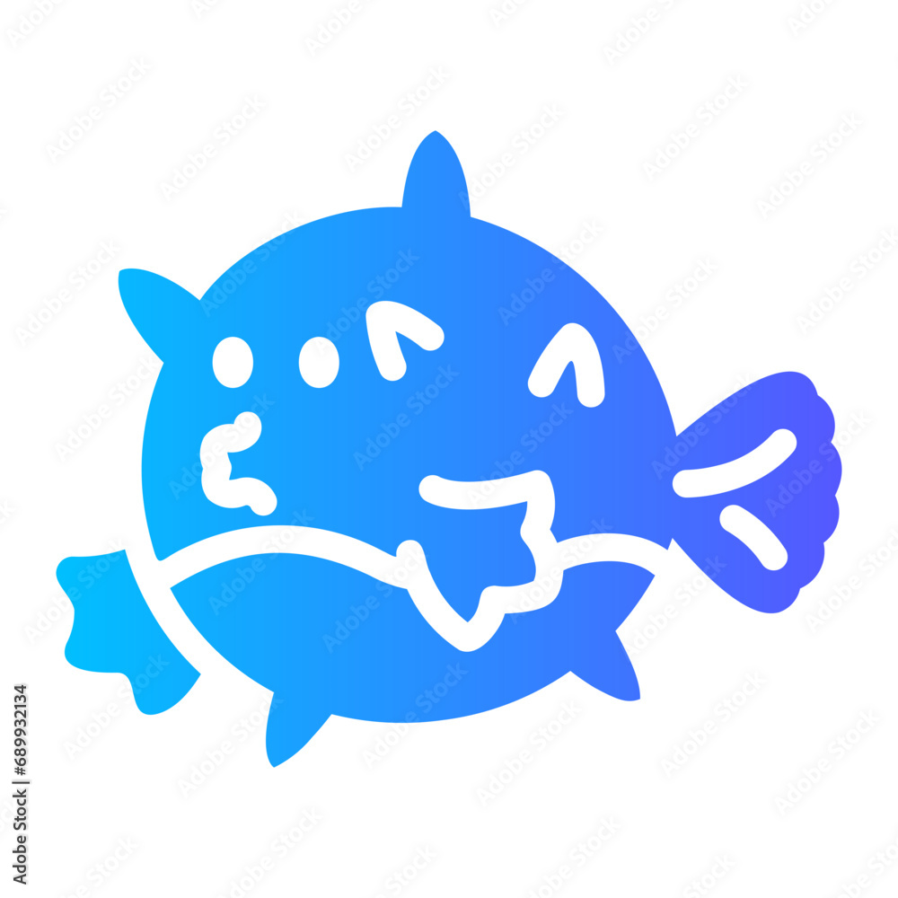 puffer fish Gradient icon puffer fish Gradient icon