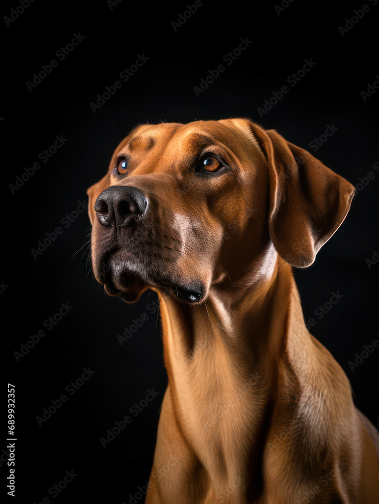 Rhodesian Ridgeback Dog Studio Shot, Isolated on Clear Background, Generative AI