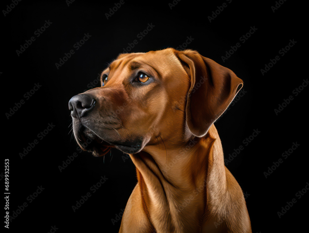 Rhodesian Ridgeback Dog Studio Shot, Isolated on Clear Background, Generative AI