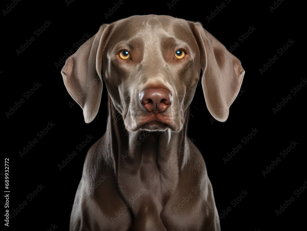 Weiamaraner Dog Studio Shot, Isolated on Clear Background, Generative AI Weiamaraner Dog Studio Shot, Isolated on Clear Background, Generative AI
