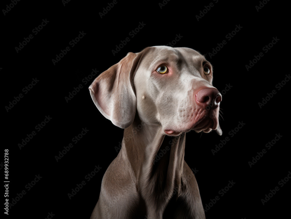 Weiamaraner Dog Studio Shot, Isolated on Clear Background, Generative AI