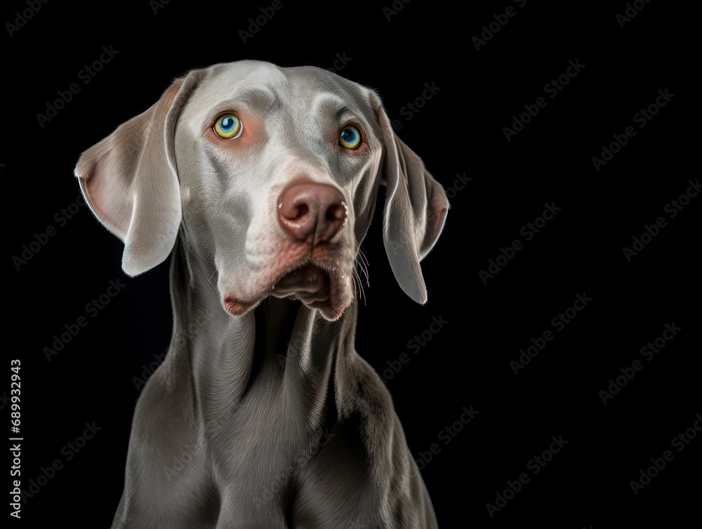 Weiamaraner Dog Studio Shot, Isolated on Clear Background, Generative AI