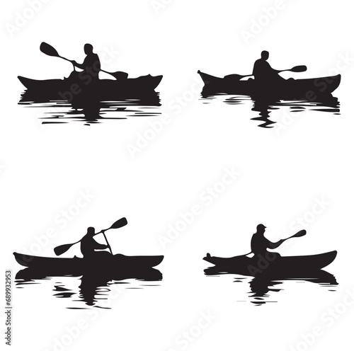 A kayaking silhouette vector