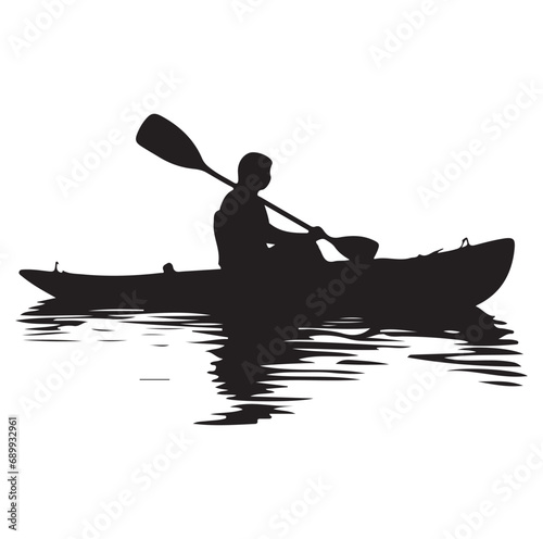 A kayaking silhouette vector