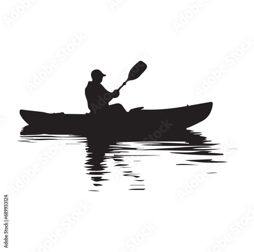 A vector silhouette of kayaking.