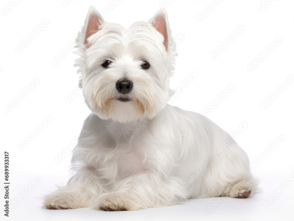 West Highland White Terrier Dog Studio Shot, Isolated on Clear Background, Generative AI West Highland White Terrier Dog Studio Shot, Isolated on Clear Background, Generative AI