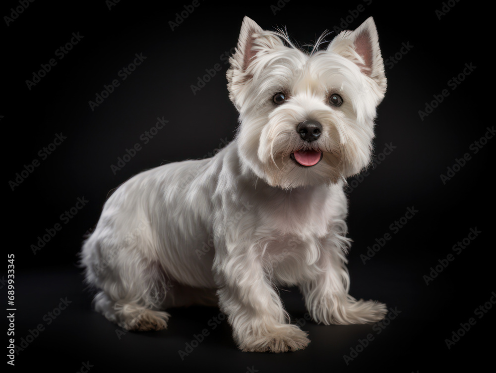 West Highland White Terrier Dog Studio Shot, Isolated on Clear Background, Generative AI West Highland White Terrier Dog Studio Shot, Isolated on Clear Background, Generative AI