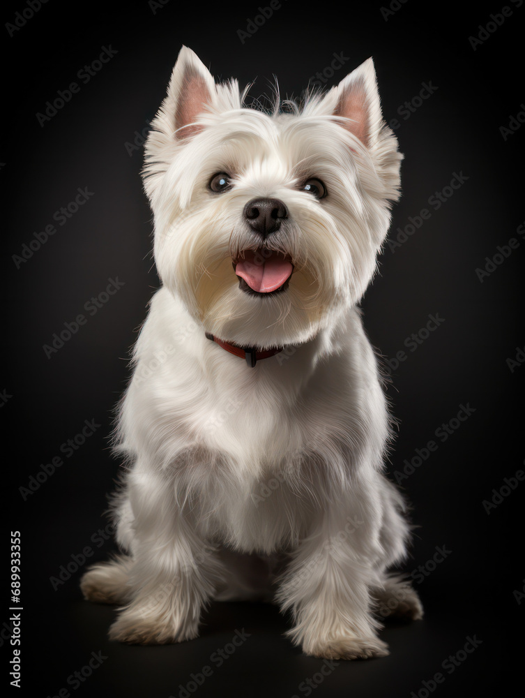 West Highland White Terrier Dog Studio Shot, Isolated on Clear Background, Generative AI West Highland White Terrier Dog Studio Shot, Isolated on Clear Background, Generative AI