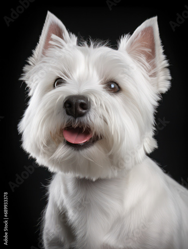 West Highland White Terrier Dog Studio Shot, Isolated on Clear Background, Generative AI