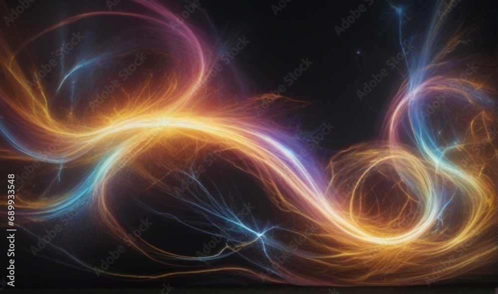 Abstract background with colorful waves and mystic symbolism from AI Generated