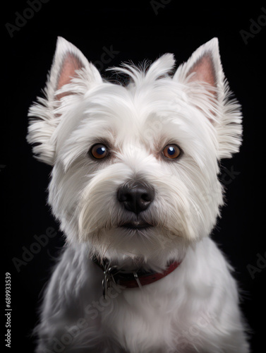 West Highland White Terrier Dog Studio Shot, Isolated on Clear Background, Generative AI