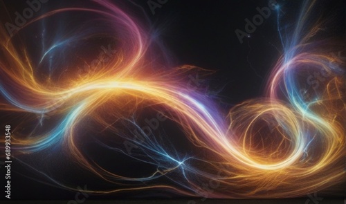 Abstract background with colorful waves and mystic symbolism from AI Generated
