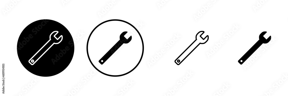 wrench icons set. Wrench vector icon. Spanner symbol wrench icons set. Wrench vector icon. Spanner symbol