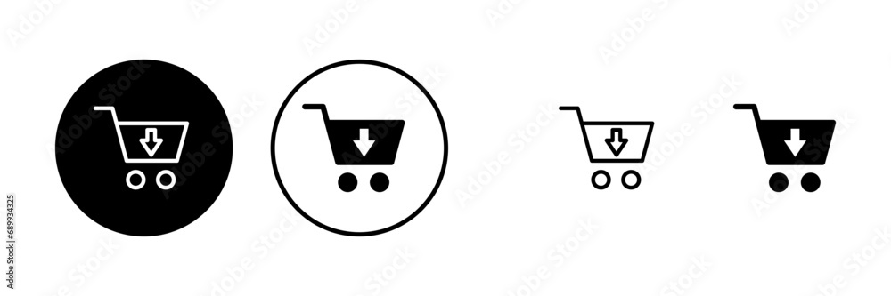 Shopping icons set. Shopping cart icon. Basket icon. Trolley Shopping icons set. Shopping cart icon. Basket icon. Trolley