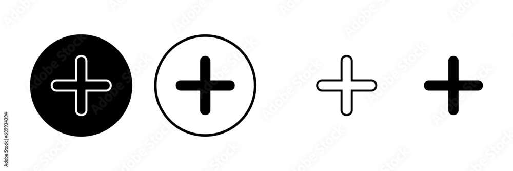 Plus Icons set. Add plus icon. Addition sign. Medical Plus icon Plus Icons set. Add plus icon. Addition sign. Medical Plus icon