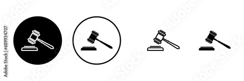 Gavel icons set. Hammer icon vector. Judge Gavel Auction Icon Vector. Bid