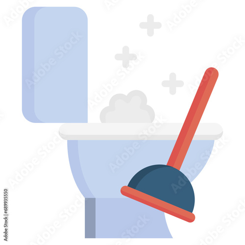 Toilet Clog multi color icon, related to plumbing service, water, oil and gas.