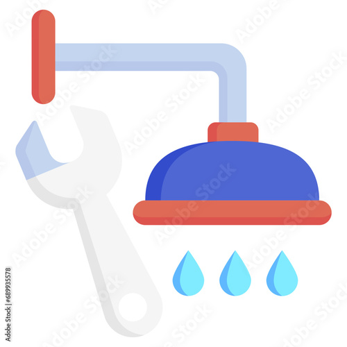 Shower Head Replacement multi color icon, related to plumbing service, water, oil and gas.