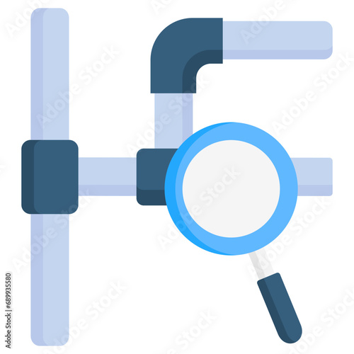 Pipe Inspection multi color icon, related to plumbing service, water, oil and gas.