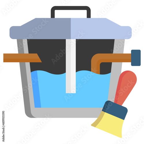 Grease Trap Cleaning multi color icon, related to plumbing service, water, oil and gas.