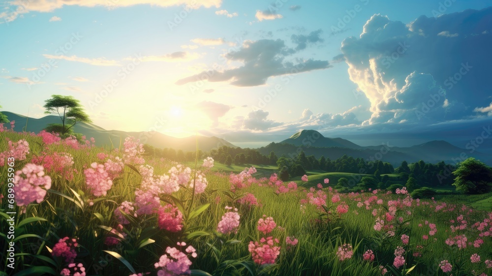 Flowers, background image, flower field, brightness, freshness, scenery, landscape, nature Flowers, background image, flower field, brightness, freshness, scenery, landscape, nature