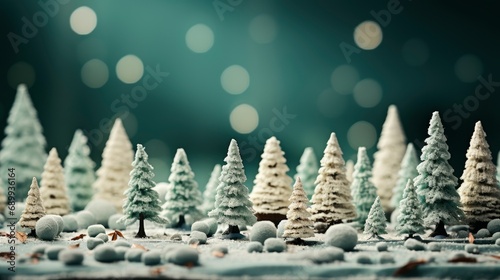 Toys Spruce Branches On Turquoise Background   Background HD  Illustrations