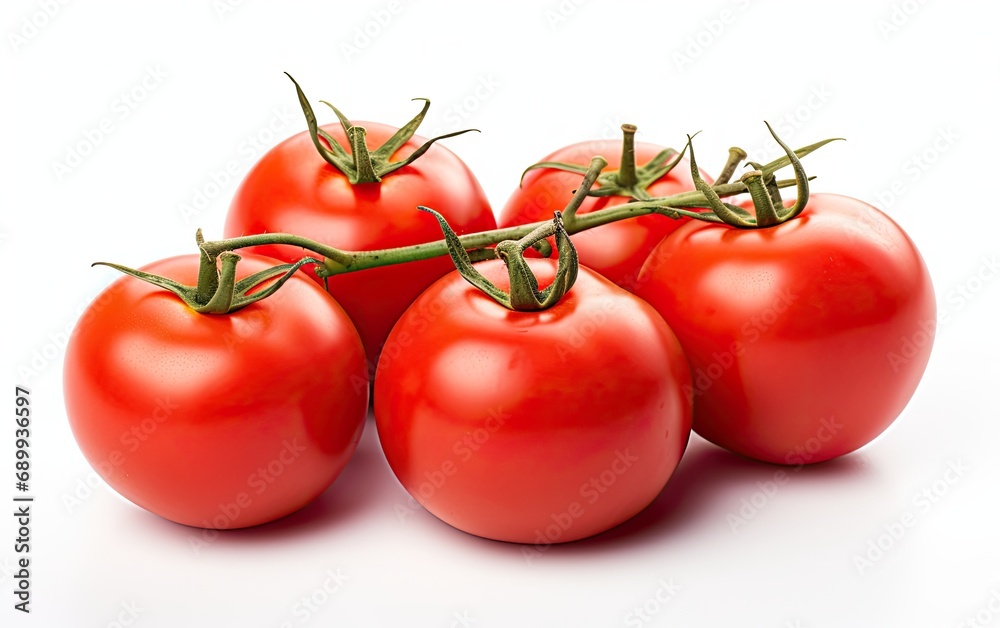 Tomatoes isolated on white background.