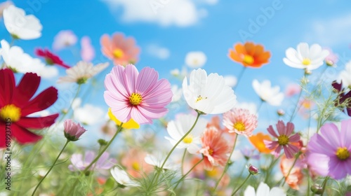 Flowers, background image, flower field, brightness, freshness, scenery, landscape, nature © Wayu