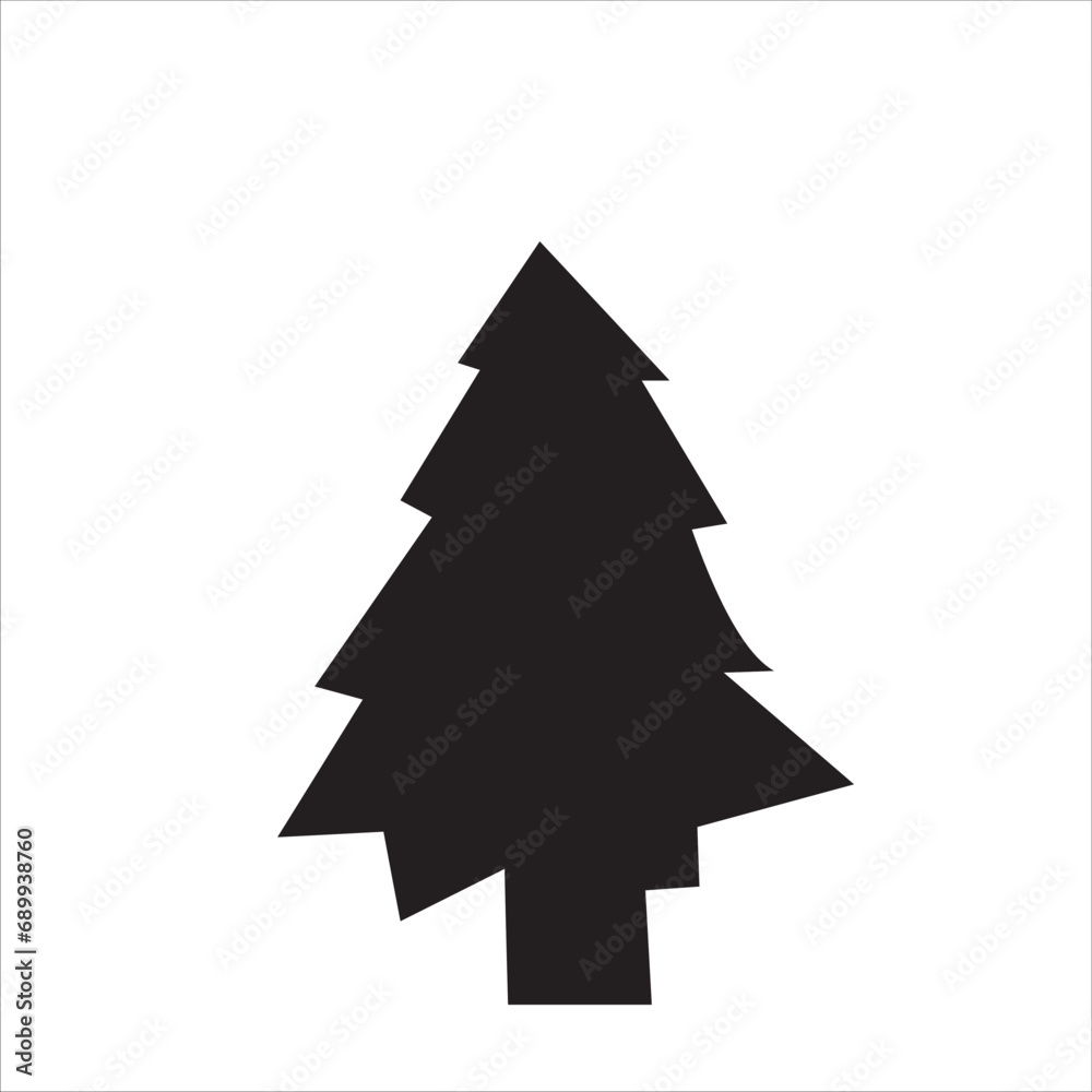 Vector Illustration Silhouette of a christmas tree on a white background Vector Illustration Silhouette of a christmas tree on a white background