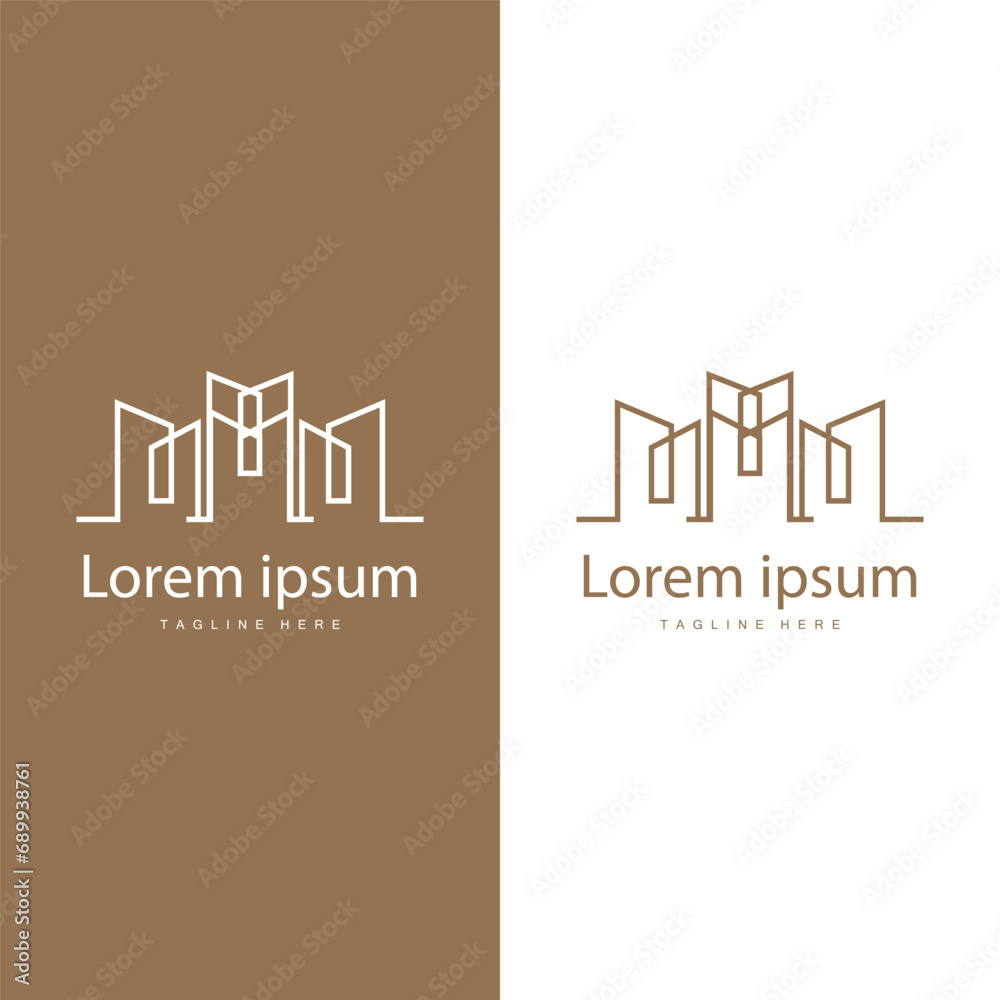 Fototapeta premium Modern City Building Logo Design, Luxurious and Simple Urban Architecture