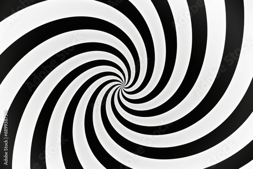 A maze-like black and white hypnotic spiral fills the screen, creating a visually mesmerizing and abstract design.Generative AI
