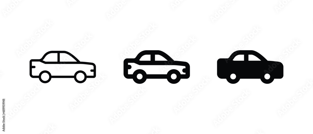 Car icon set vector for web, ui, and mobile apps