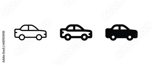 Car icon set vector for web  ui  and mobile apps