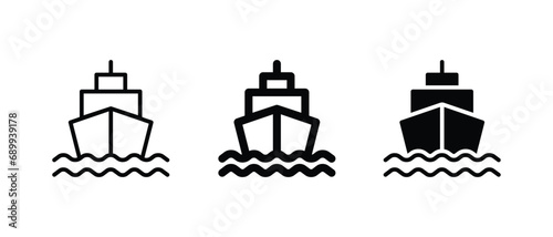 Ship icon set vector for web, ui, and mobile apps