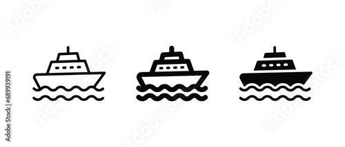 Ship icon set vector for web, ui, and mobile apps