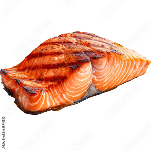 salmon steak isolated on transparent background photo