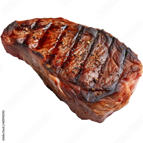 slice beef steak isolated on transparent background