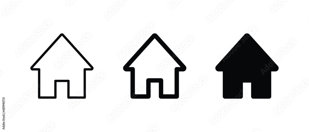 Home icon set vector illustration. outline icon for web, ui, and mobile apps